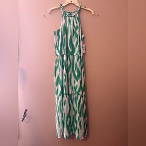 Sofia Jeans by Sophia Vergara Green and White Maxi Dress